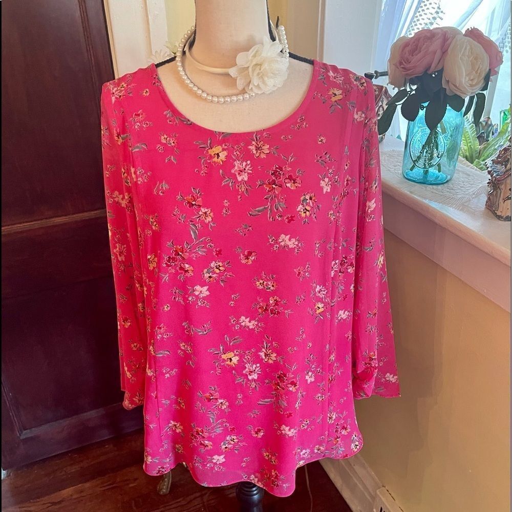 NWT Sz 0X Marybelle DIA & Co Floral Lined Top